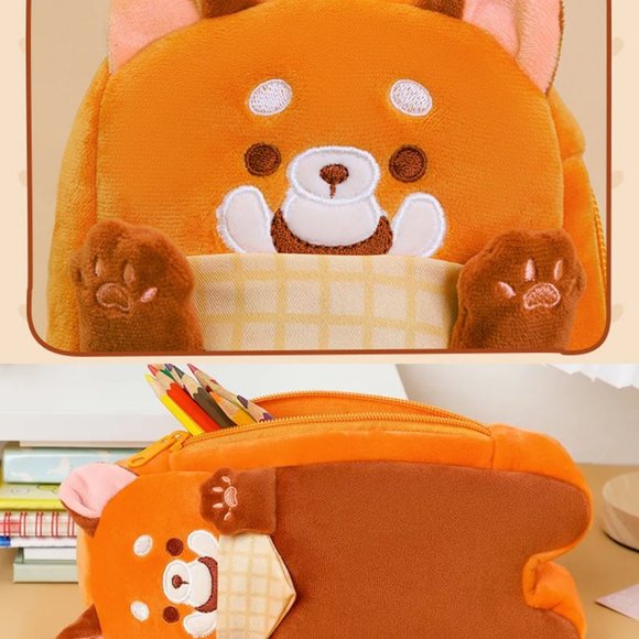Red Panda Plush Pencil Case | Kawaii School Pouch Office Organizer Storage - Picture 6 of 9